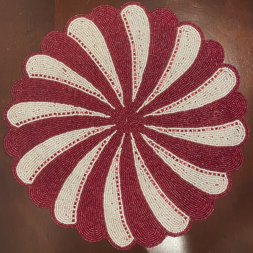 Peppermint Beaded Placemats (Set of 2)